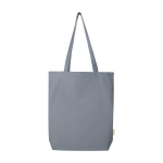 Sac en coton biologique avec base large 10 L 270 g/m² couleur gris deuxième vue frontale