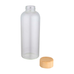 Gourde en verre borosilicaté à paroi simple, bouchon en bambou 650 ml couleur transparent deuxième vue