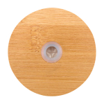 Gobelet en verre borosilicate 500 ml, couvercle en bambou et paille couleur transparent troisième vue frontale