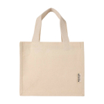 Sac de courses en coton recyclé 9 L 220 g/m² couleur naturel deuxième vue frontale