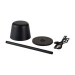 Lampe de table rechargeable avec trois modes de lumière 1 200 mAh couleur noir troisième vue