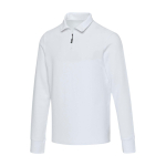 Polo en coton unisexe manches longues avec demi-zip 245 g/m² Elevate couleur blanc