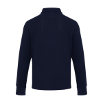 Polo en coton unisexe manches longues avec demi-zip 245 g/m² Elevate couleur bleu marine deuxième vue arrière