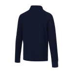 Polo en coton unisexe manches longues avec demi-zip 245 g/m² Elevate couleur bleu marine troisième vue arrière