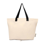 Sac en coton recyclé pliable avec certificat GRS 7 L 140 g/m² couleur noir deuxième vue frontale