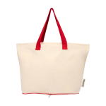 Sac en coton recyclé pliable avec certificat GRS 7 L 140 g/m² couleur rouge deuxième vue frontale