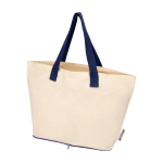 Sac en coton recyclé pliable avec certificat GRS 7 L 140 g/m² couleur bleu marine