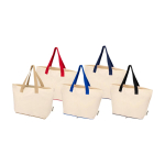 Sac en coton recyclé pliable avec certificat GRS 7 L 140 g/m² couleur bleu marine deuxième vue en couleurs