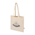 Tote bag résistant avec anses d’épaule 30 cm 180 g/m² couleur naturel vue impression transfert