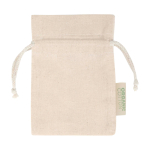 Pochette cadeau en coton avec fermeture à cordon 140 g/m² couleur naturel deuxième vue frontale