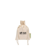 Pochette cadeau en coton avec fermeture à cordon 140 g/m² avec zone d'impression