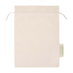 Sac cadeau en coton avec fermeture à cordon 42 x 30 cm 140 g/m² couleur naturel deuxième vue frontale