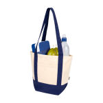 Sac en coton recyclé certifié GRS 320 g/m² couleur bleu marine deuxième vue