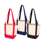 Sac en coton recyclé certifié GRS 320 g/m² couleur bleu marine deuxième vue en couleurs