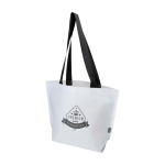 Sac en plastique recyclé laminé double imperméable 18 L 150 g/m² couleur blanc vue impression sérigraphique