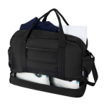 Sac de voyage en toile en polyester recyclé avec fermeture éclair 30 L couleur noir troisième vue