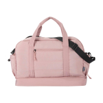 Sac de voyage en toile en polyester recyclé avec fermeture éclair 30 L couleur rose clair  deuxième vue frontale