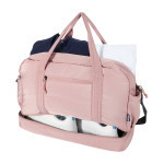 Sac de voyage en toile en polyester recyclé avec fermeture éclair 30 L couleur rose clair  troisième vue