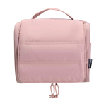 Trousse de toilette en polyester recyclé avec accroche rembourrée 8 L couleur rose clair  deuxième vue frontale
