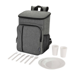 Sac isotherme pour pique-nique avec couverts réutilisables 20 L couleur gris chiné deuxième vue