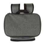 Sac isotherme pour pique-nique avec couverts réutilisables 20 L couleur gris chiné troisième vue frontale