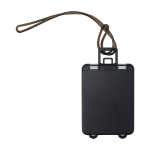 Étiquette de bagage avec fenêtre pour informations et cordon sécurisé couleur blanc deuxième vue arrière