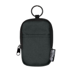 Porte-monnaie déperlant en polyester recyclé avec clip couleur noir deuxième vue frontale