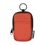 Porte-monnaie déperlant en polyester recyclé avec clip couleur orange foncé deuxième vue frontale