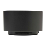Haut-parleur Bluetooth en aluminium recyclé avec microphone 3 W couleur noir deuxième vue frontale