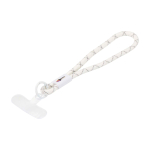 Bracelet pour smartphone avec sangle ajustable et insert pour coque couleur blanc vue avec impression sérigraphique