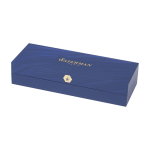 Stylo à bille laqué métallisé à encre noire Waterman Hemisphere F couleur miel deuxième vue avec boîte