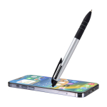 Stylo 3 en 1 avec stylet et 3 encres, finition métallique couleur argenté deuxième vue