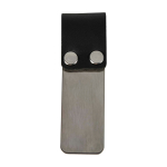 Clip pour stylo en acier inoxydable avec étui en cuir synthétique couleur noir deuxième vue arrière