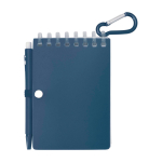 Mini carnet à spirale avec stylo à encre noire couleur bleu marine deuxième vue arrière