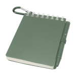 Mini carnet à spirale avec stylo à encre noire couleur vert chiné