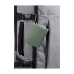 Mini carnet à spirale avec stylo à encre noire couleur vert chiné vue détail 1
