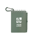 Mini carnet à spirale avec stylo à encre noire avec zone d'impression