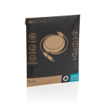 Câble rétractable 2 en 1 en aluminium recyclé, charge et données 240 W couleur noir deuxième vue avec boîte