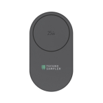 Chargeur écologique pliable 3-en-1 compact avec entrée USB-C 25 W couleur gris vue avec logo