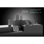 Chargeur écologique pliable 3-en-1 compact avec entrée USB-C 25 W couleur gris vue d'ambiance