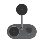 Chargeur de bureau écologique 3-en-1 sans fil magnétique 25 W couleur gris sixième vue