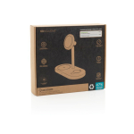 Chargeur de bureau écologique 3-en-1 sans fil magnétique 25 W couleur gris vue avec boîte