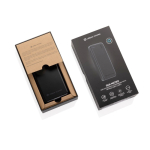 Batterie externe écologique avec câble rétractable 45 W 20 000 mAh couleur noir vue avec boîte