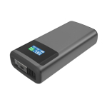 Batterie externe 10 000 mAh 45 W avec câble rétractable et indicateur couleur gris