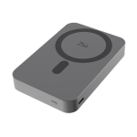 Batterie externe 10 000 mAh 25 W magnétique et sans fil USB‑C couleur gris quatrième vue