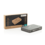 Batterie externe 10 000 mAh 25 W magnétique et sans fil USB‑C couleur gris deuxième vue avec boîte