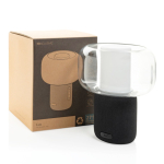 Lampe écologique 10 W avec enceinte et Bluetooth 5.3, 2 000 mAh couleur noir vue avec boîte