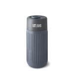 Gobelet isotherme 340 ml en verre avec housse en silicone Black & Blum couleur gris avec zone d'impression