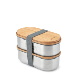 Set de boîtes hermétiques avec couvercle-planche Black & Blum 1 L couleur gris avec zone d'impression