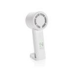 Ventilateur portable écologique et rechargeable 2 W 1 200 mAh couleur blanc vue avec logo